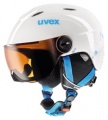 Uvex JUNIOR VISOR - dětská / juniorská lyžařská helma se štítem white-turqouise | Bílo - modrá, velikost S-M - obvod hlavy 54-56 cm..., Bílo - modrá, velikost XS-S - obvod hlavy 52-54 cm..., Černá, velikost S-M - obvod hlavy 54-56 cm..., Černá, velikost XS-S - obvod hlavy 52-54 cm...